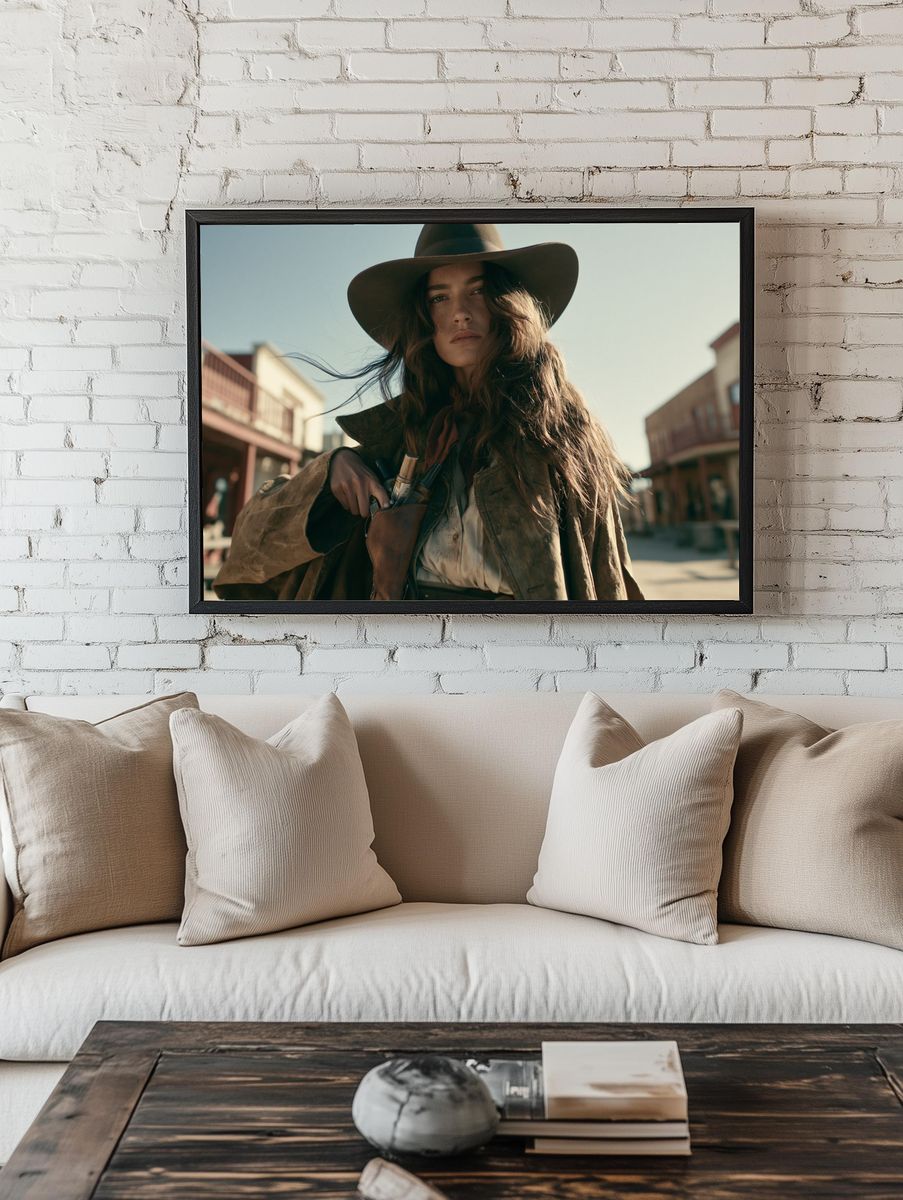 Cowgirl Portrait Photography Poster. — room view 1