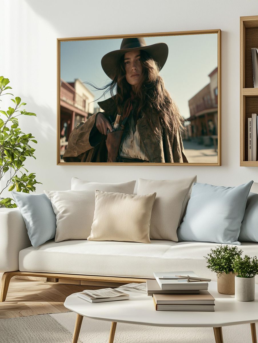 Cowgirl Portrait Photography Poster. — room view 2