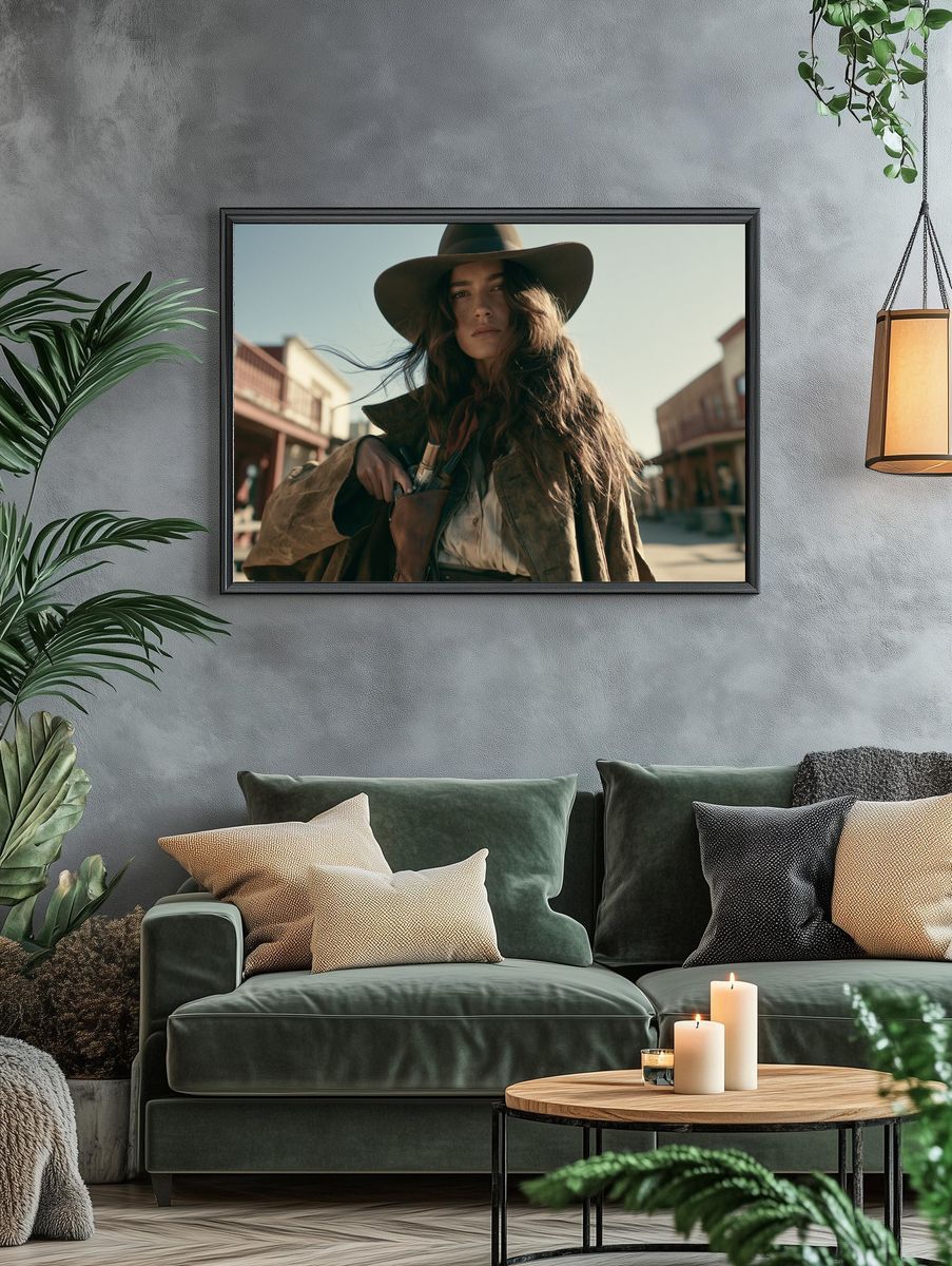 Cowgirl Portrait Photography Poster. — room view 4