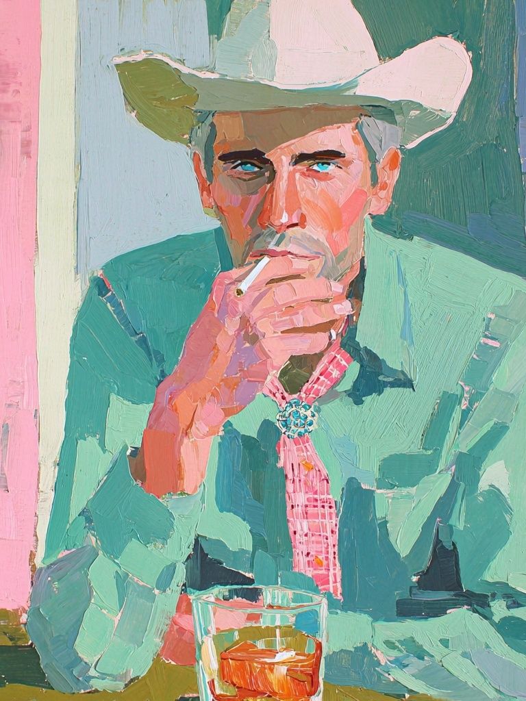 Cowboy Portrait Pop-Art Print. poster detail
