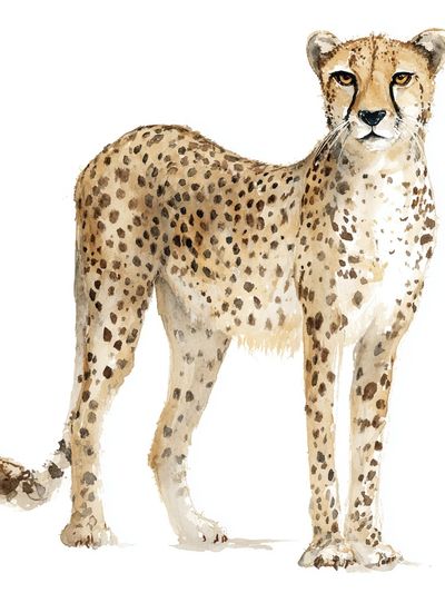 Cheetah Watercolor Poster. poster print