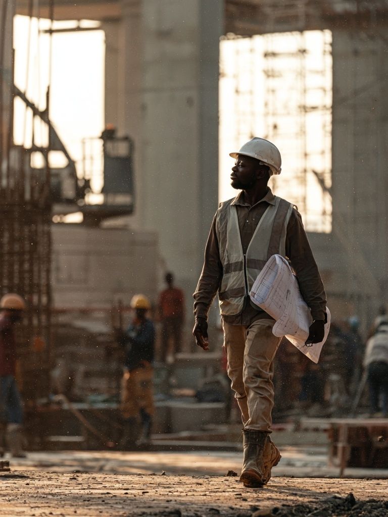 Construction Worker Portrait Photography Poster. poster detail