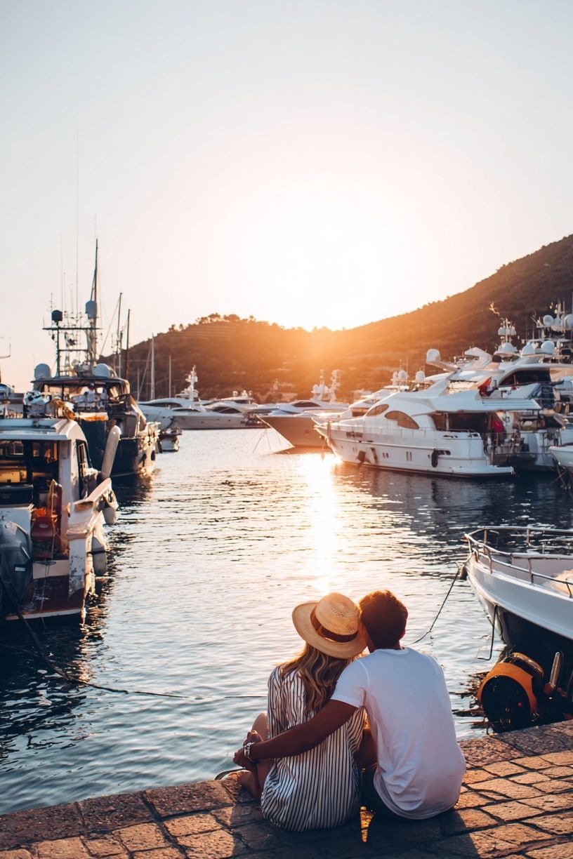 Couple Watching Sunset — Photography Print. poster detail