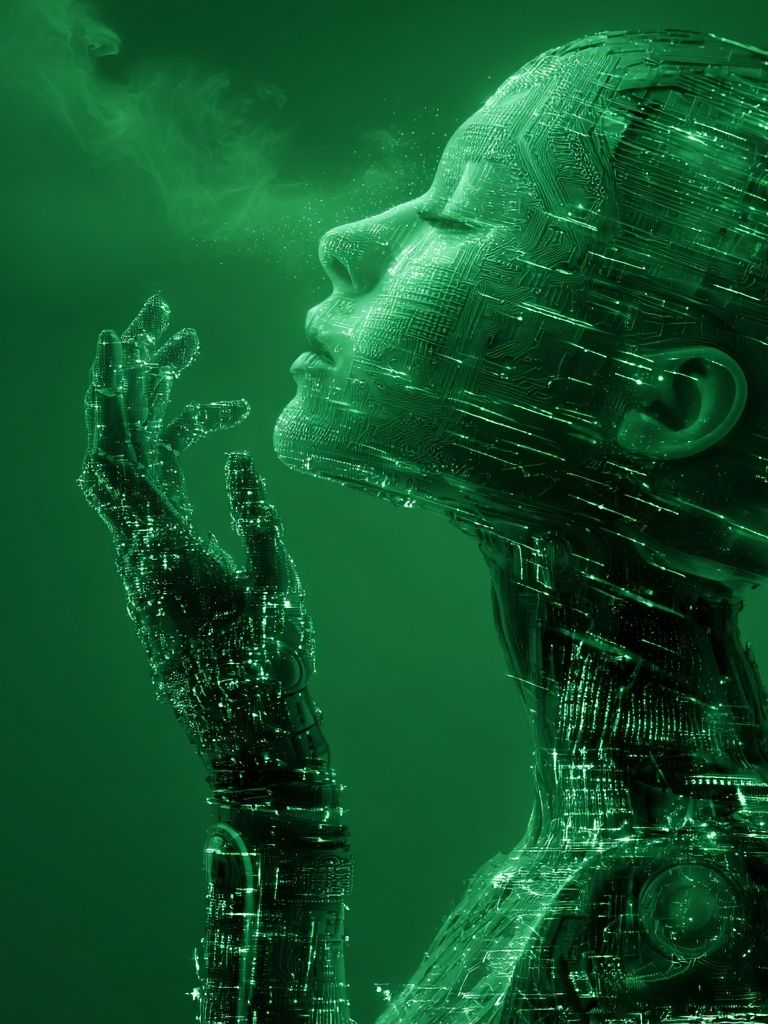 Cybernetic Dream Portrait Print. poster detail