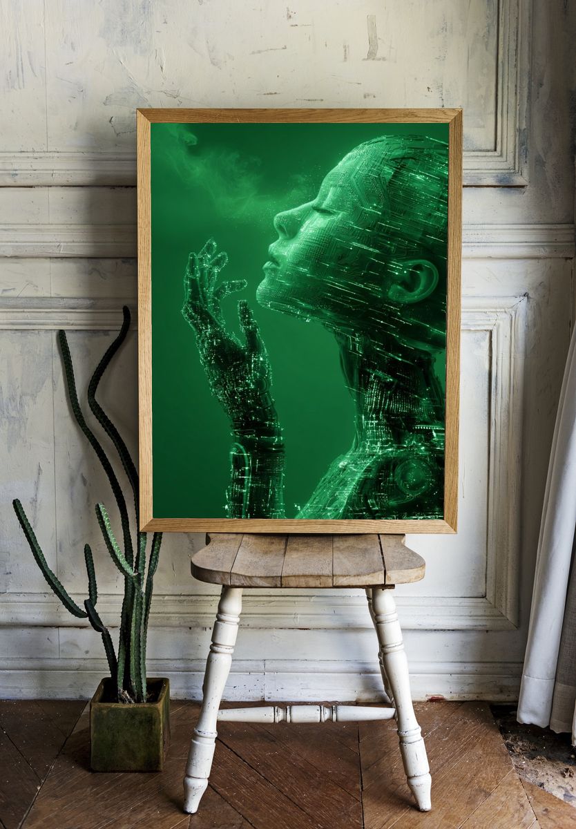 Cybernetic Dream Portrait Print room preview