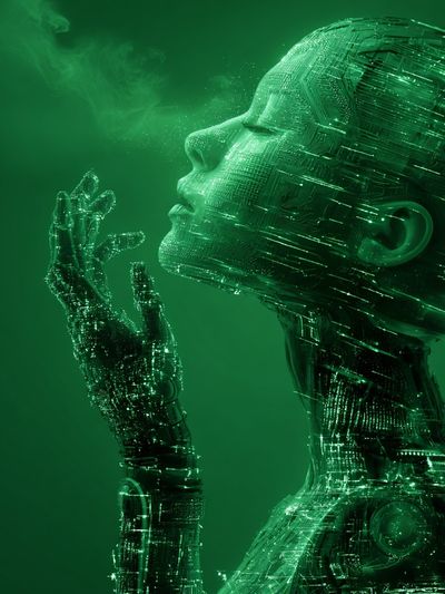 Cybernetic Dream Portrait Print. poster print