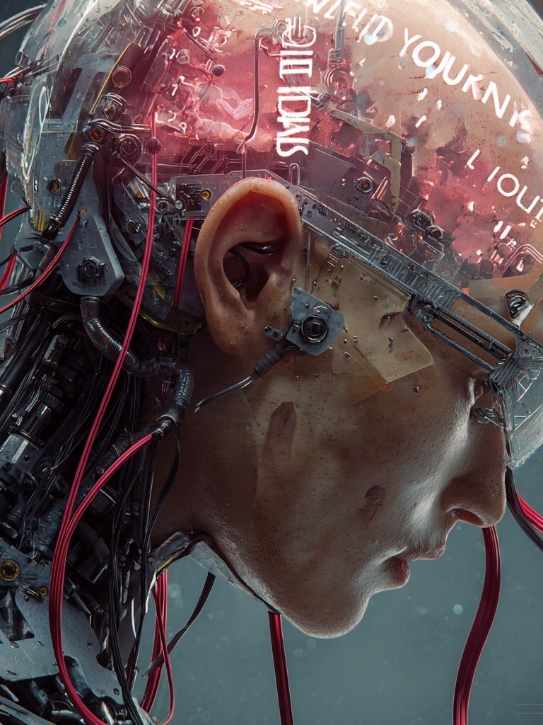 Cybernetic Human Profile Poster. poster detail