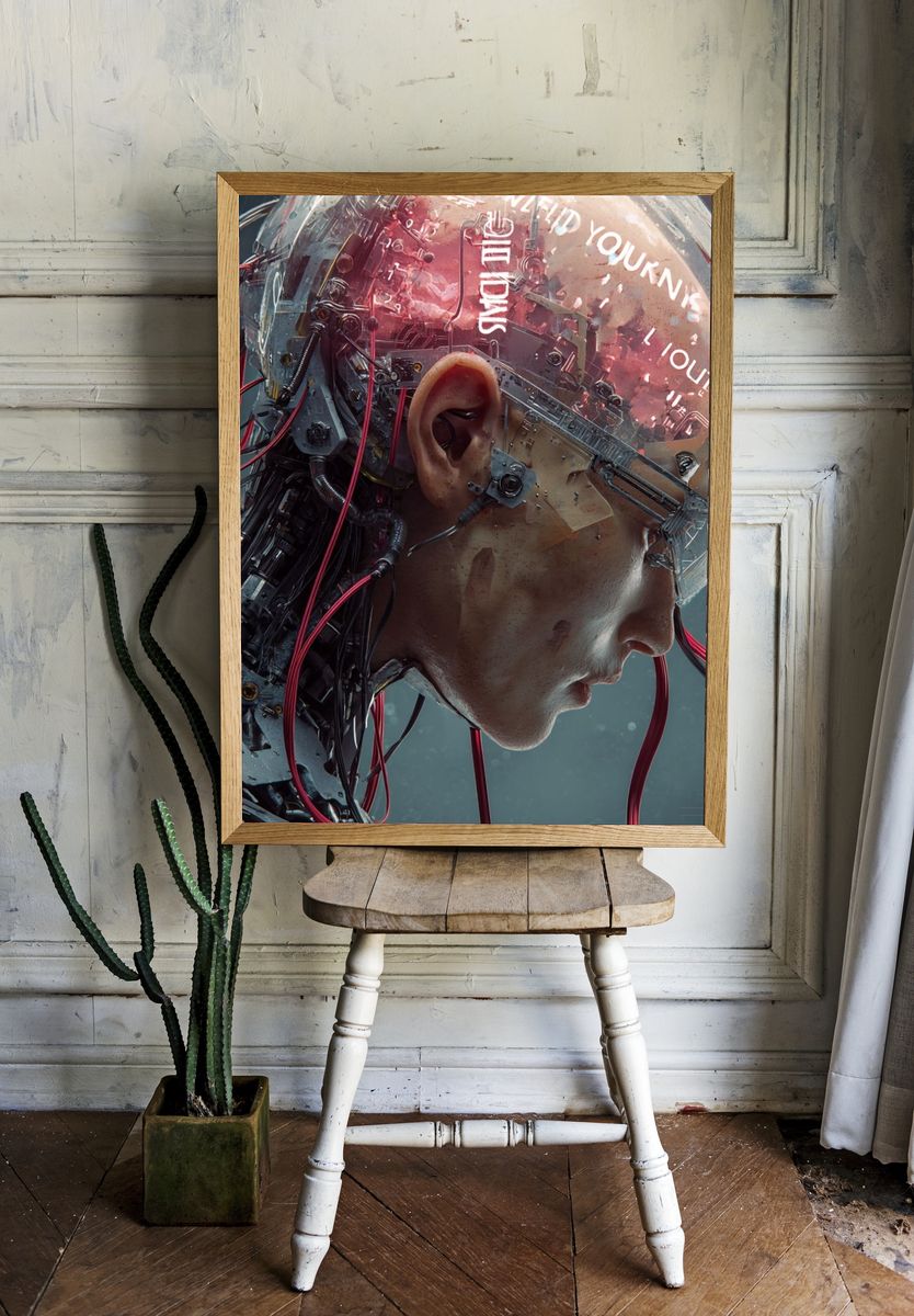 Cybernetic Human Profile Poster room preview