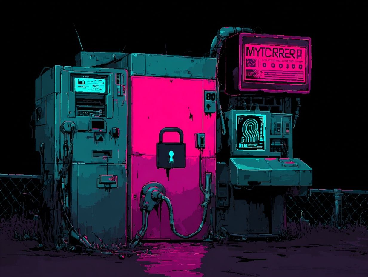 Neon Cyberpunk Security Station Poster. poster — illustration art