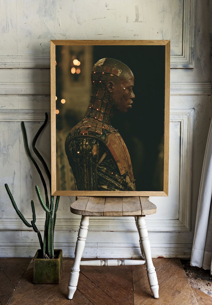 Cyborg Portrait Sci-Fi Print. — room view 1
