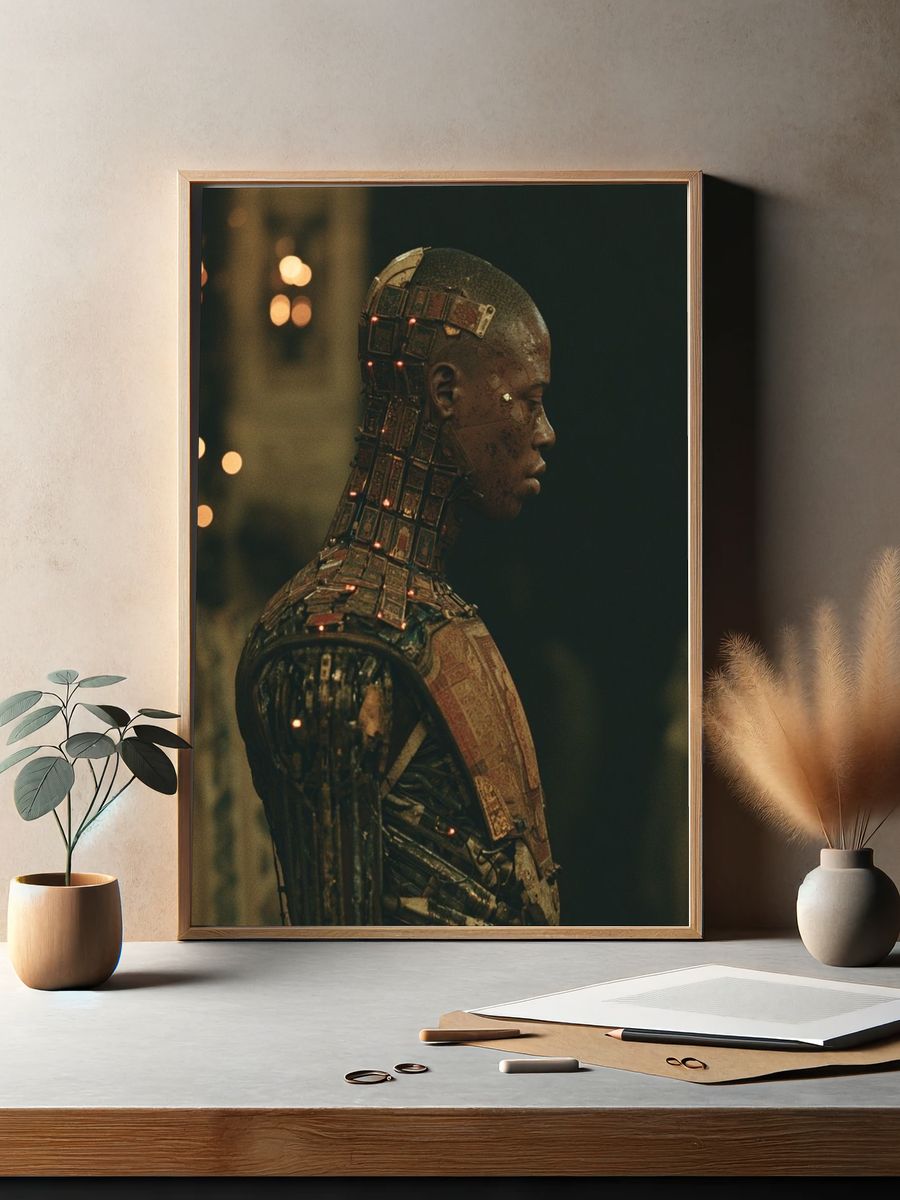 Cyborg Portrait Sci-Fi Print. — room view 2