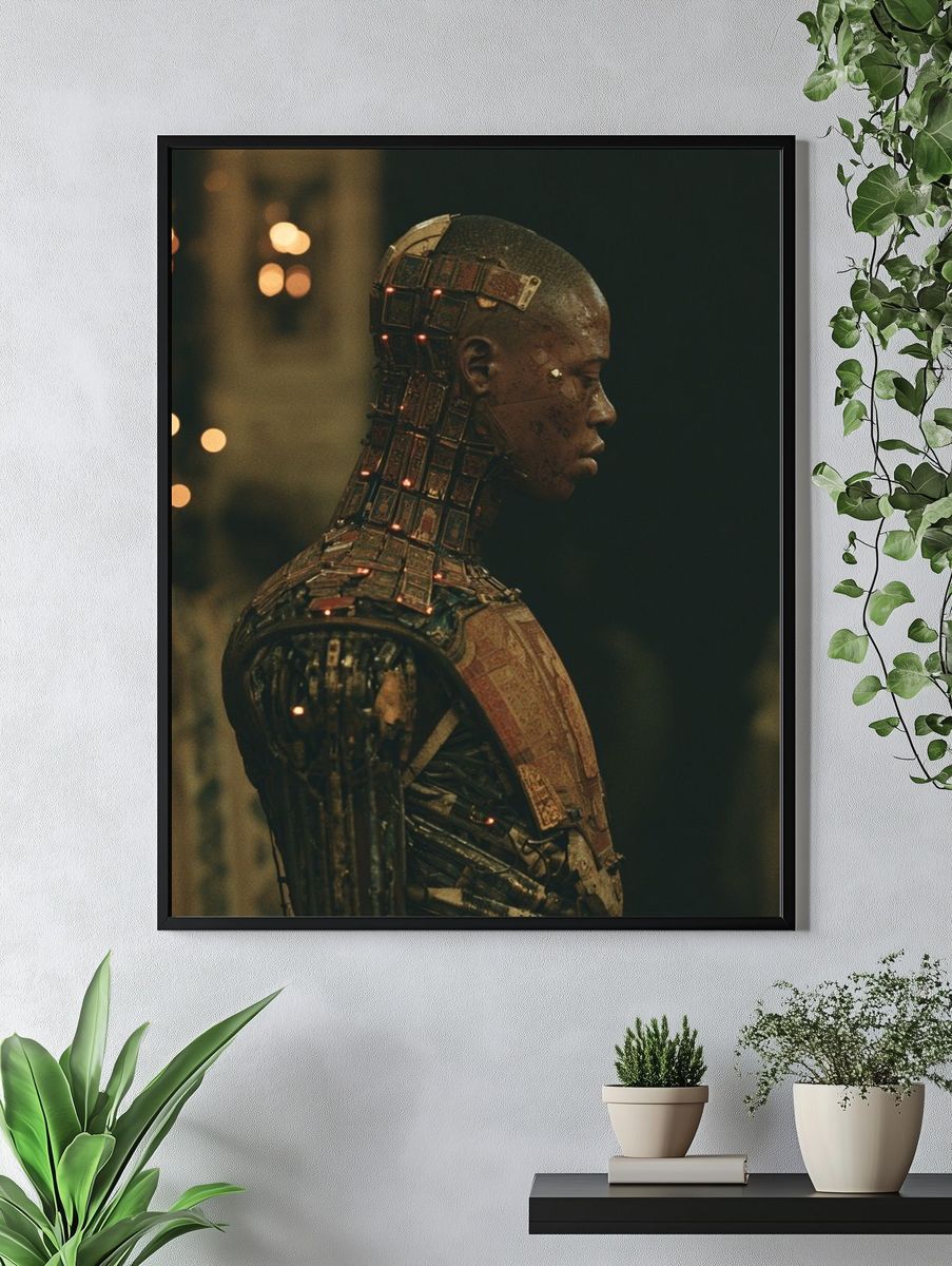 Cyborg Portrait Sci-Fi Print. — room view 4