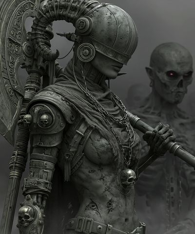 Cyberpunk Skull Warrior Poster.