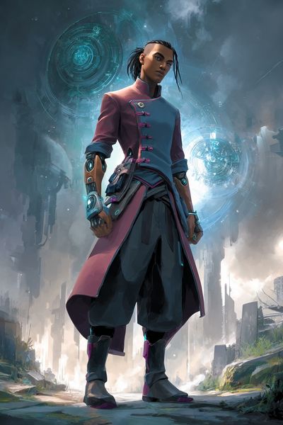 Cyberpunk Warrior Digital Art Poster. poster print