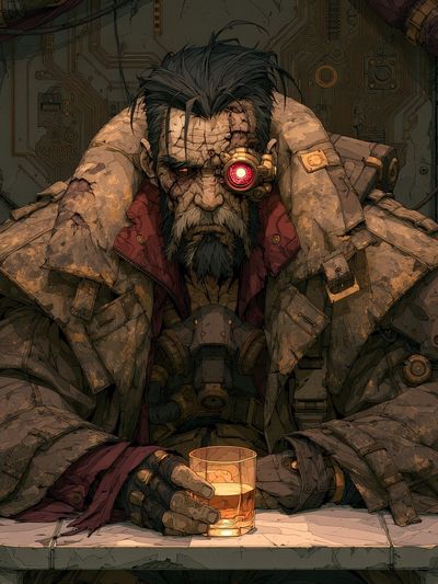 Cyberpunk Cyborg Man Poster. poster