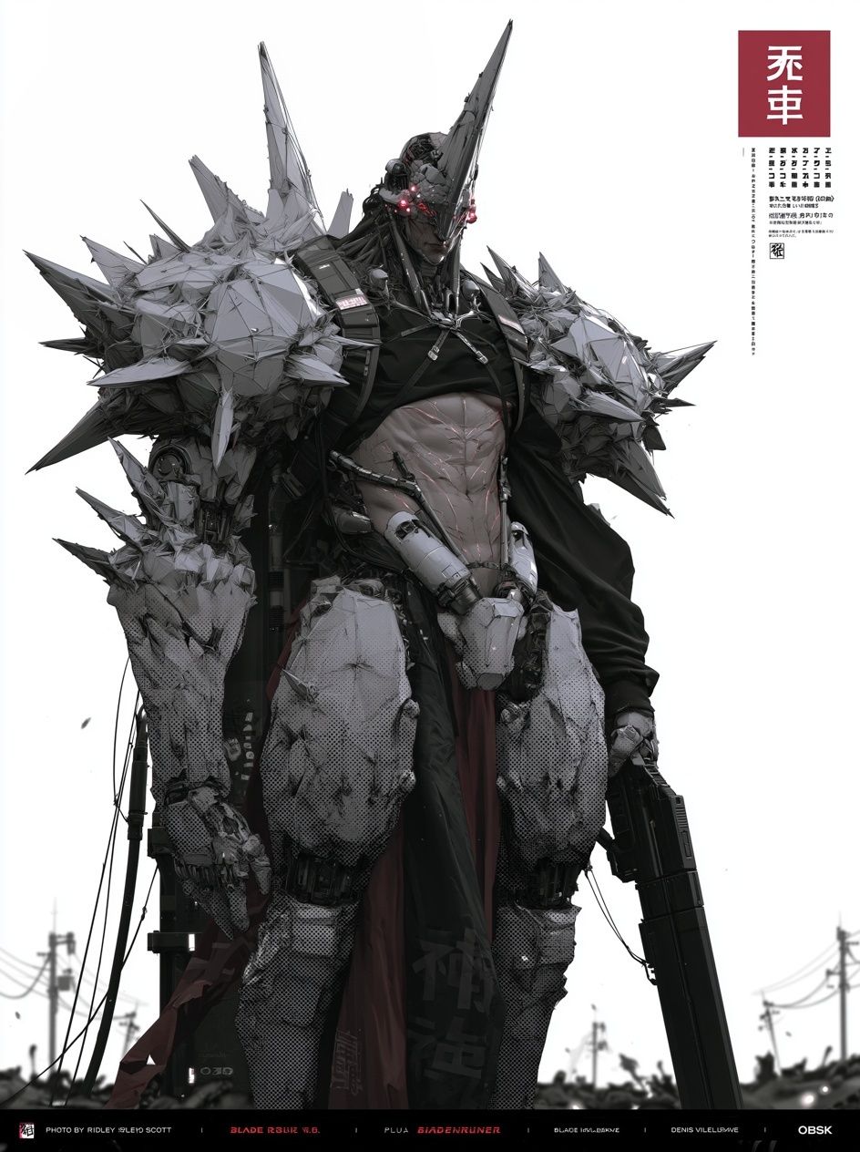 Cyberpunk Warrior — Sci-Fi Print. poster — illustration art