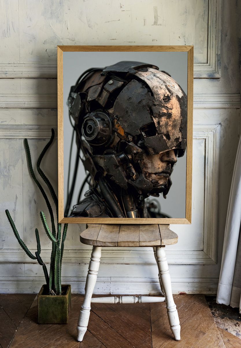 Cyborg Portrait — Sci-Fi Print. — room view 1