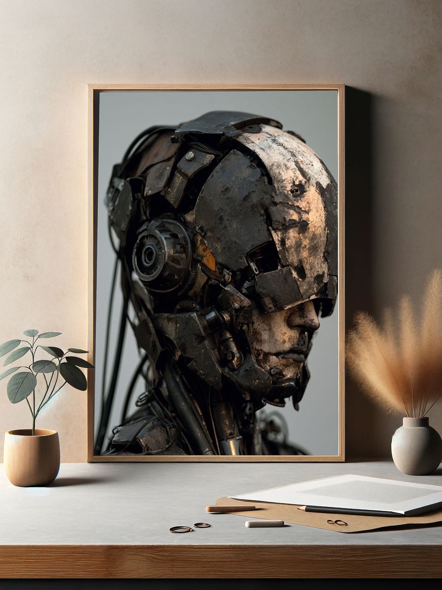Cyborg Portrait — Sci-Fi Print. — room view 2