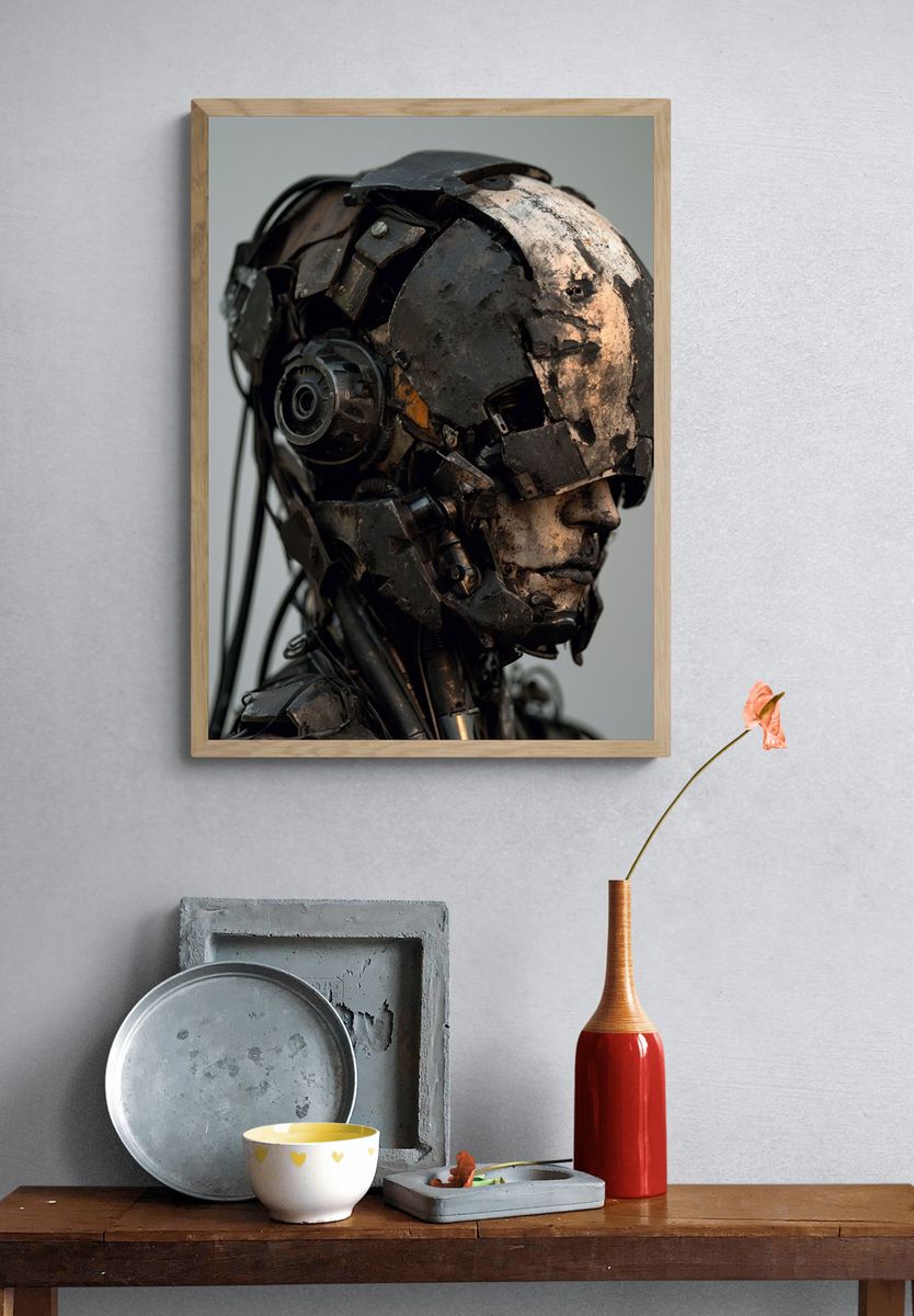 Cyborg Portrait — Sci-Fi Print. — room view 3