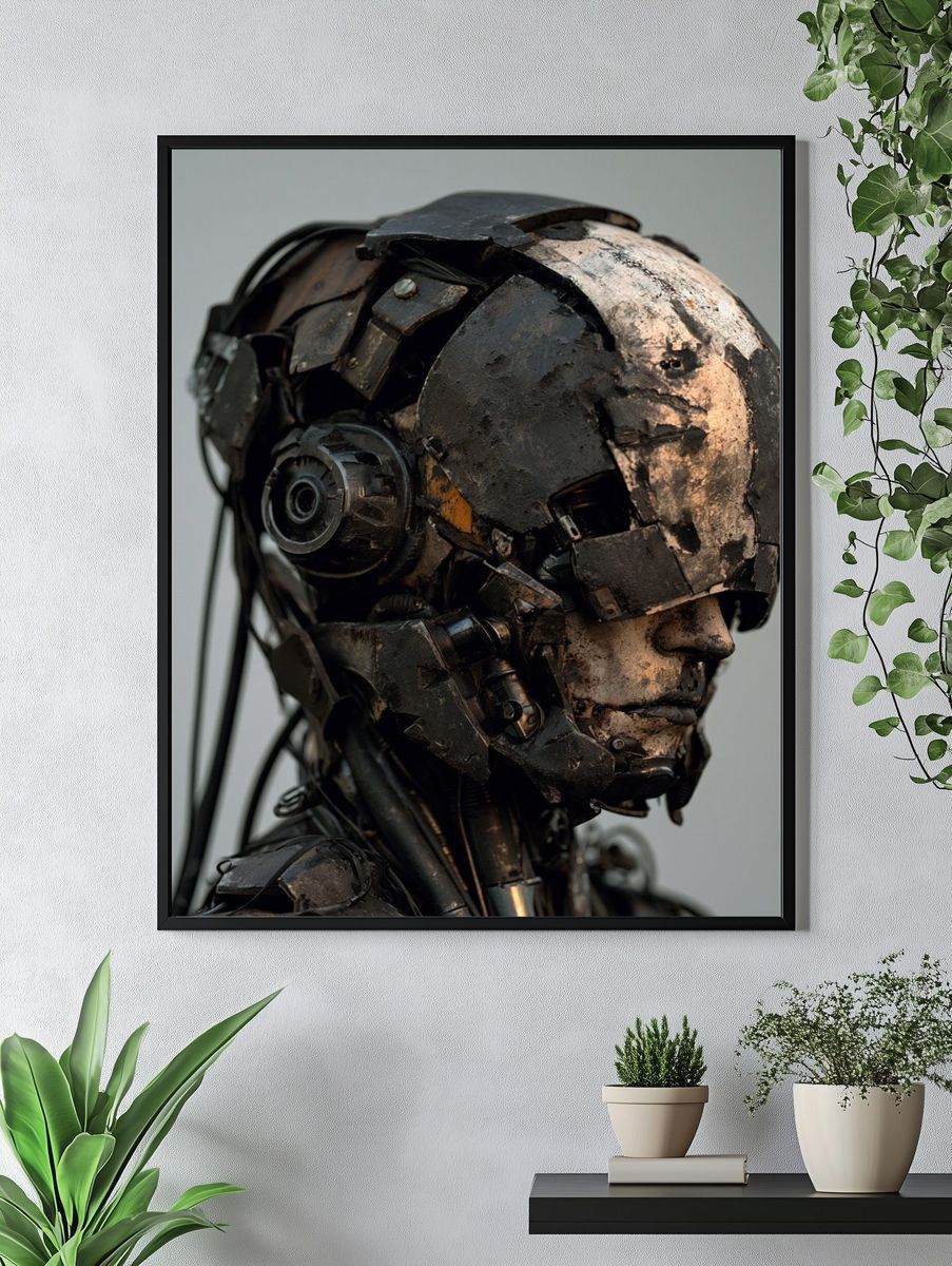 Cyborg Portrait — Sci-Fi Print. — room view 4
