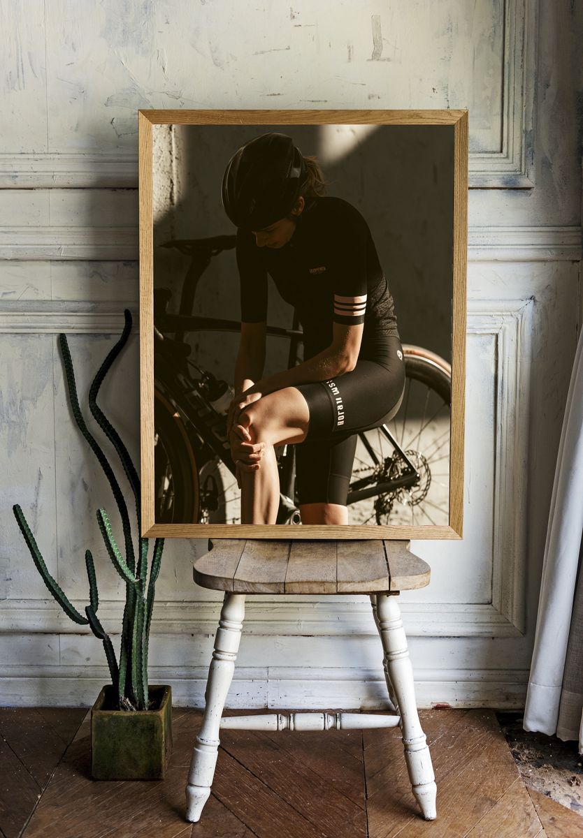 Cyclist Recovery Portrait Print. — room view 1