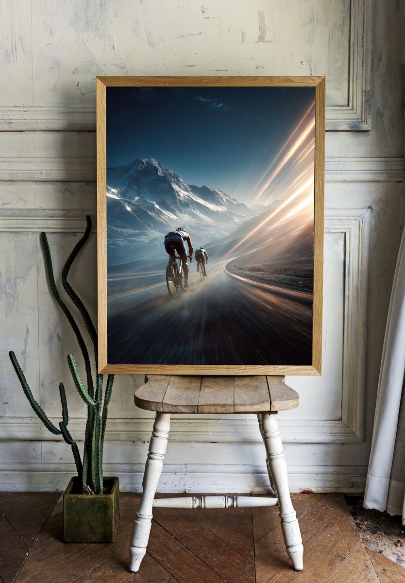 Cyclists in Motion — Sports Photography Poster. — room view 1