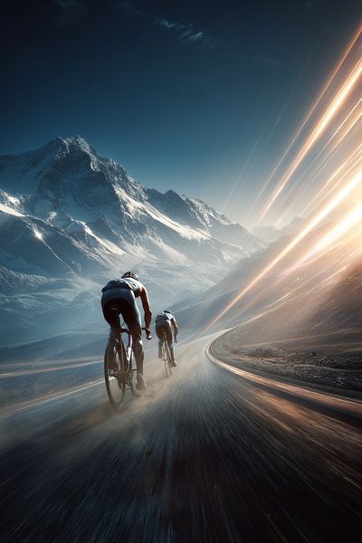 Cyclists in Motion — Sports Photography Poster. poster print