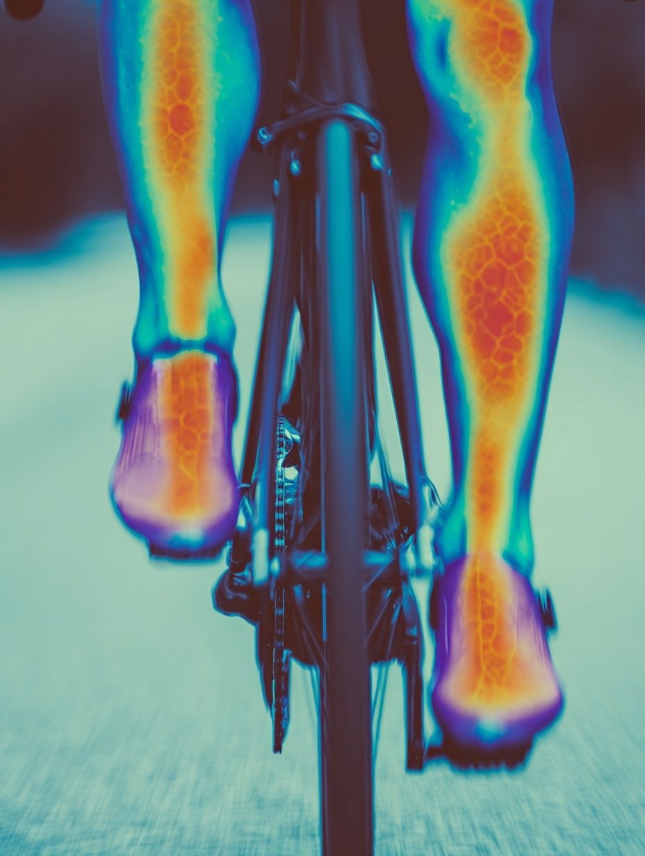 Cyclist Thermal Vision Photography Poster. poster — photography art