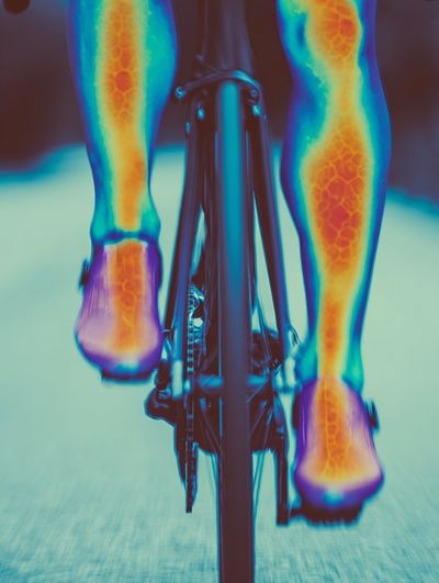 Cyclist Thermal Vision Photography Poster. poster print