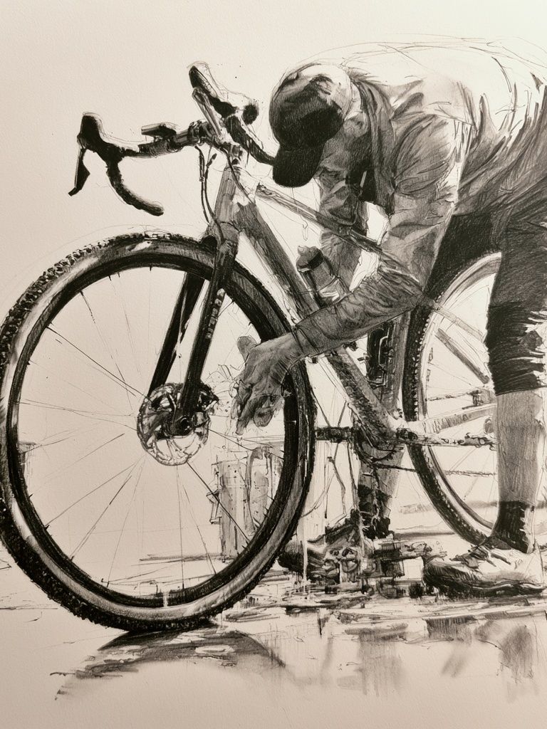 Cyclist Sketch Illustration Poster. poster detail