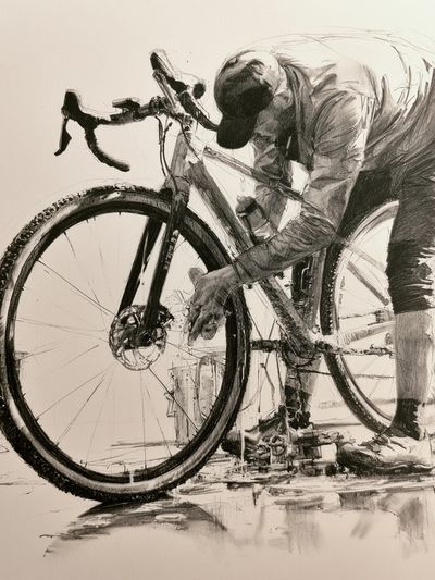 Cyclist Sketch Illustration Poster. poster