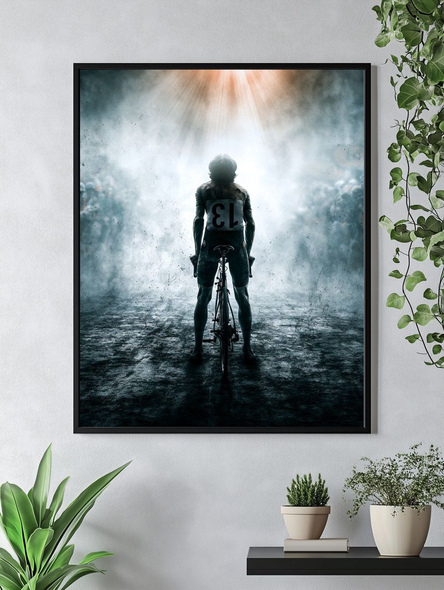 Cyclist Finish Line Photography Poster. — room view 4