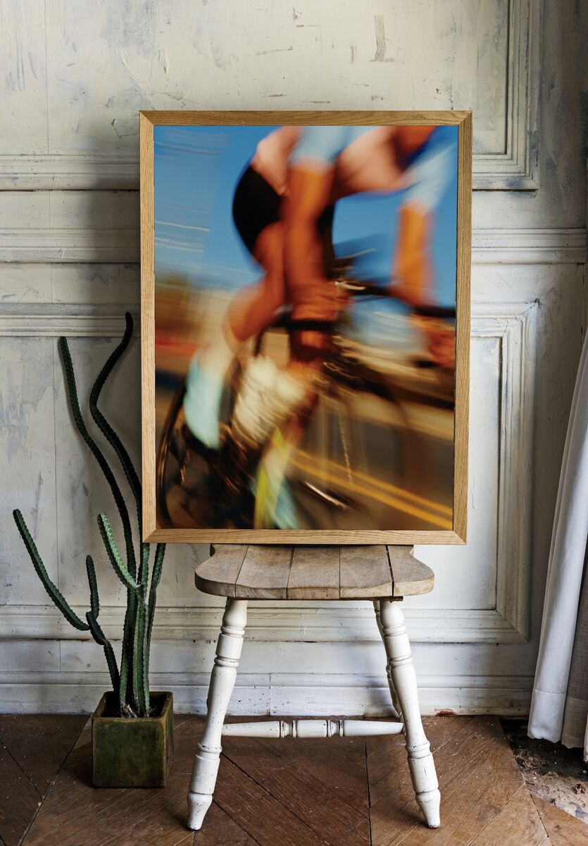 Cyclist in Motion — Photography Print. — room view 1