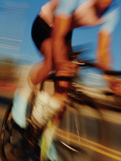 Cyclist in Motion — Photography Print. poster