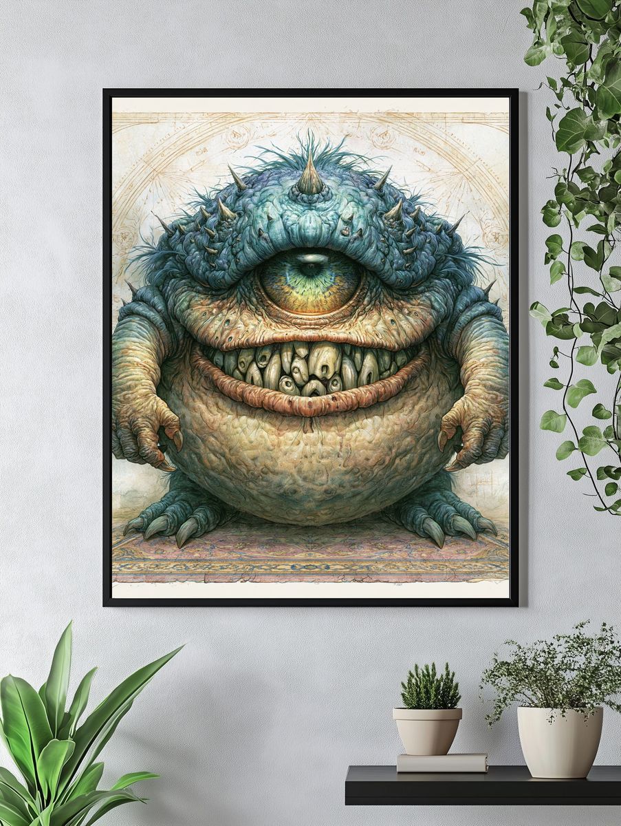 Cyclops Monster Digital Art Poster. — room view 4