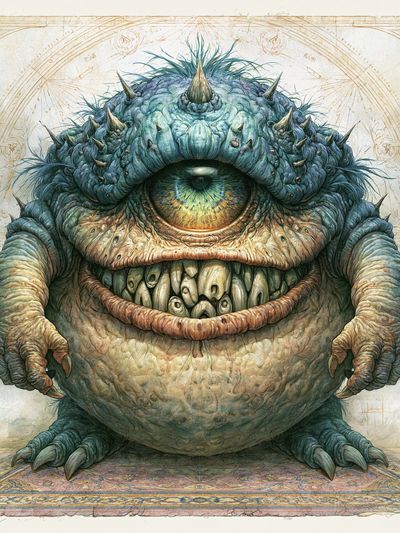 Cyclops Monster Digital Art Poster.