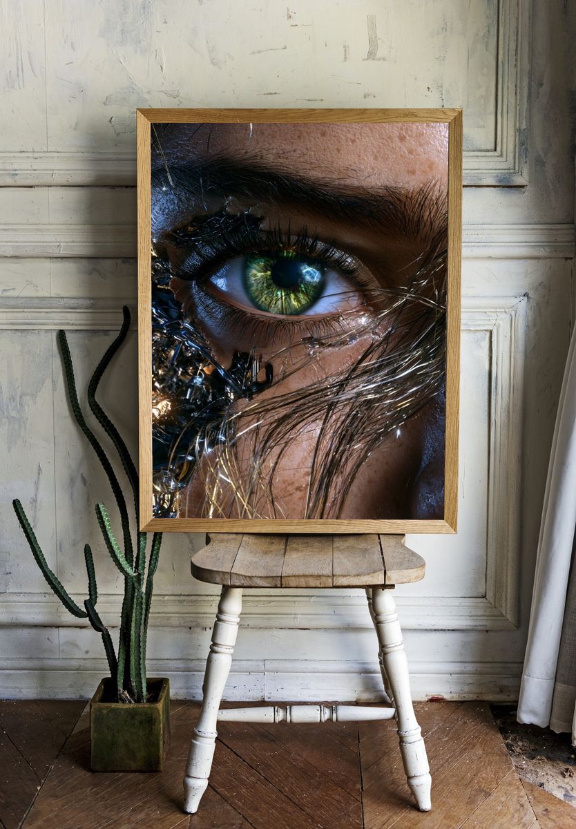 Cyber Eye Close-Up Poster. room preview