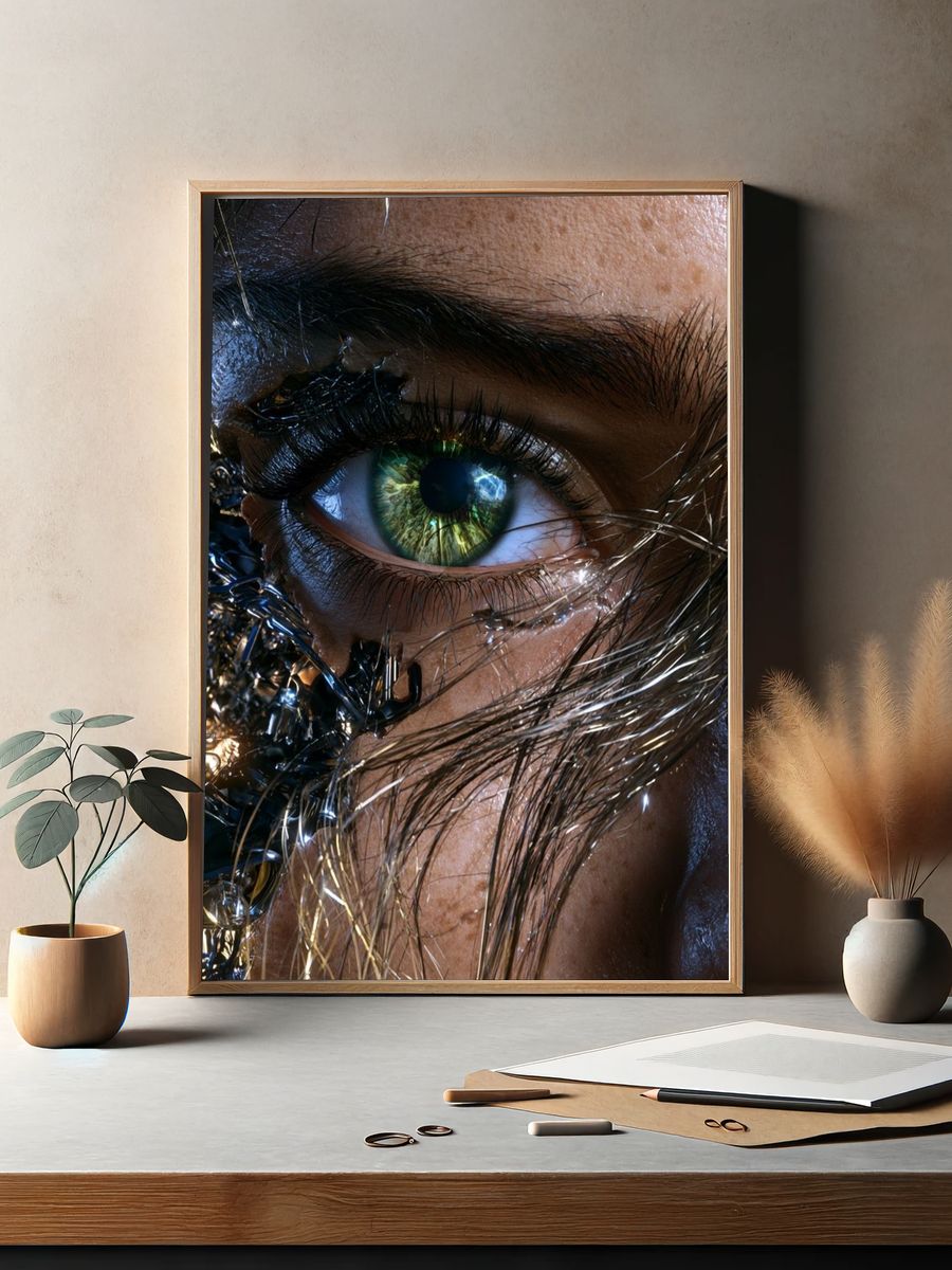 Cyber Eye Close-Up Poster. — room view 2