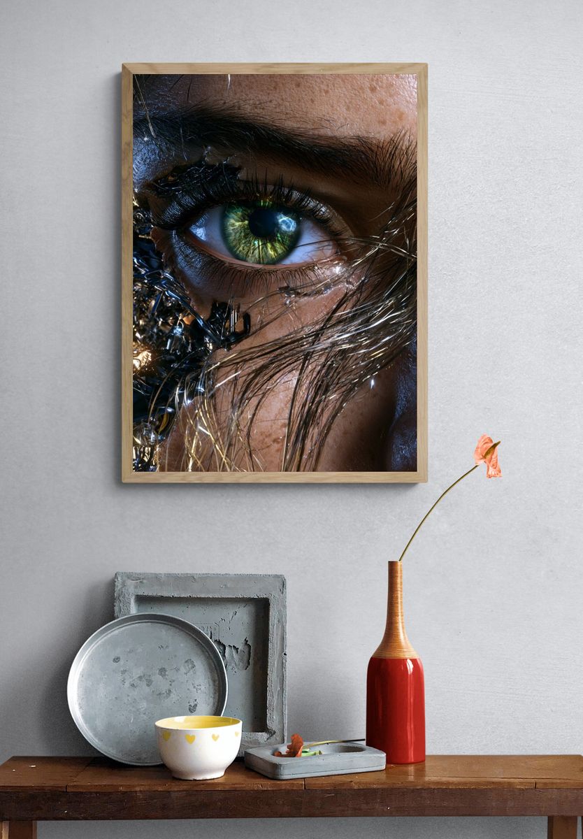 Cyber Eye Close-Up Poster. — room view 3