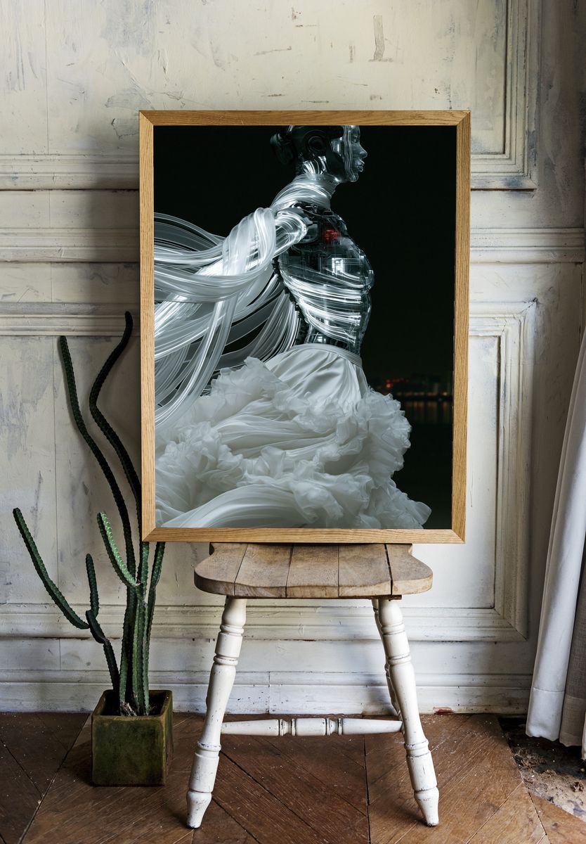 Cybernetic Figure Fashion Poster. — room view 1
