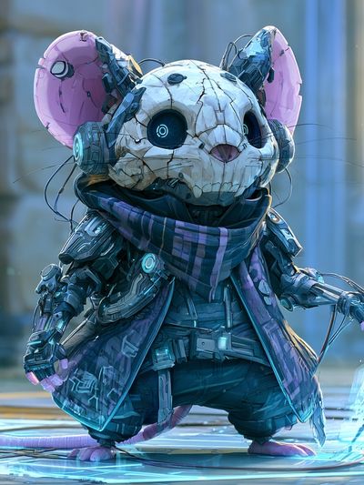 Cyberpunk Mouse Character Print. poster