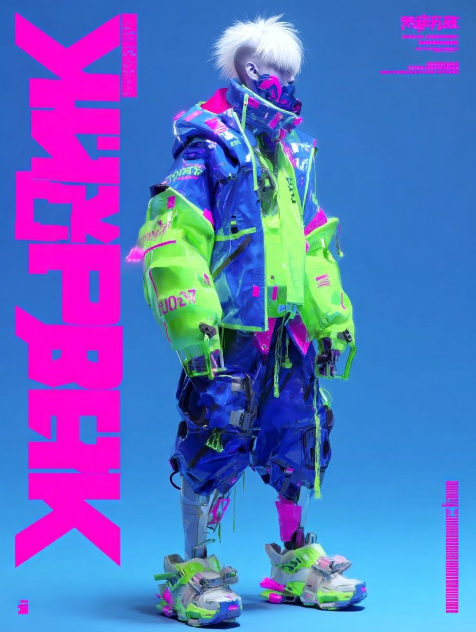 Futuristic Cyberpunk Fashion Poster. poster detail