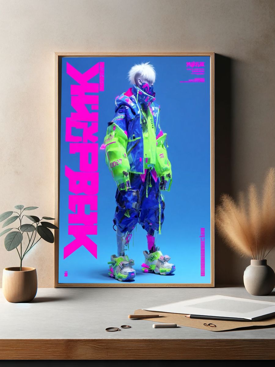 Futuristic Cyberpunk Fashion Poster. — room view 2