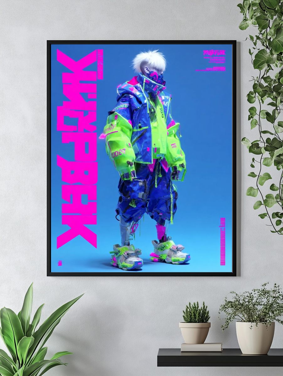 Futuristic Cyberpunk Fashion Poster. — room view 4