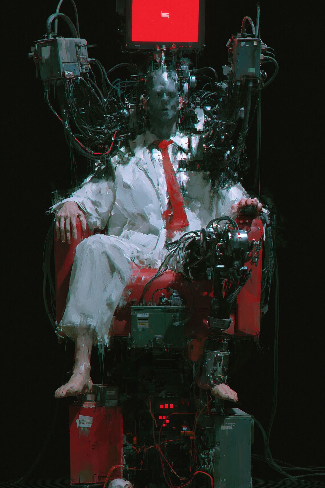 Cybernetic Throne Figure Print. poster detail
