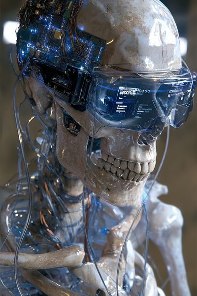 Cybernetic Skeleton — Digital Art Print. poster print