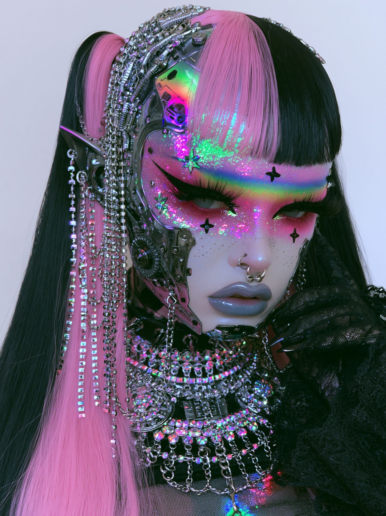 Cyberpunk Glam Portrait Poster. poster — photography art