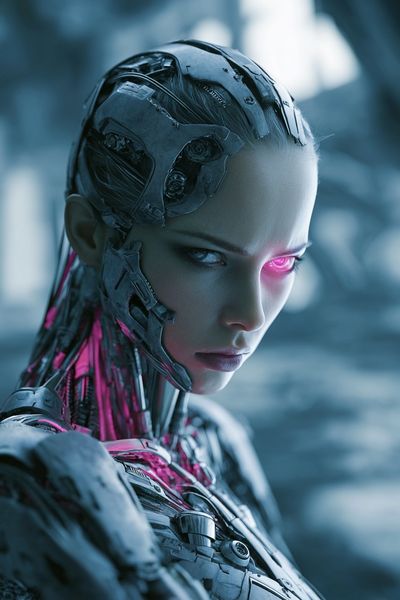 Futuristic Cybernetic Woman — Sci-Fi Print. poster print