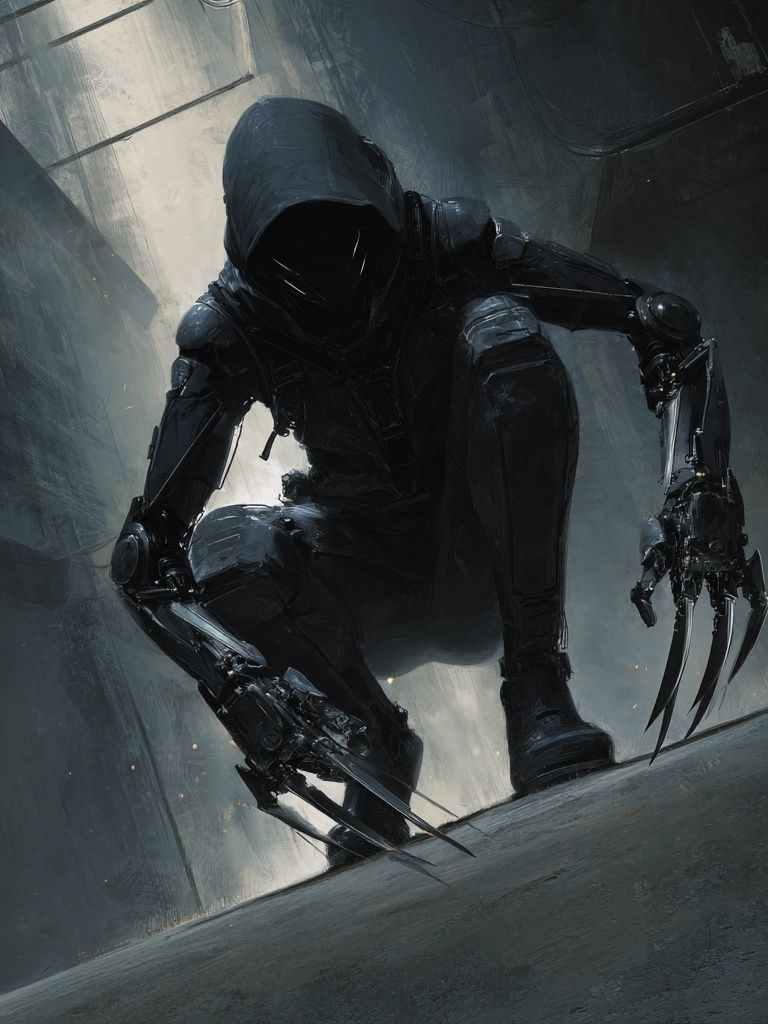 Cybernetic Assassin — Digital Art Print. poster detail