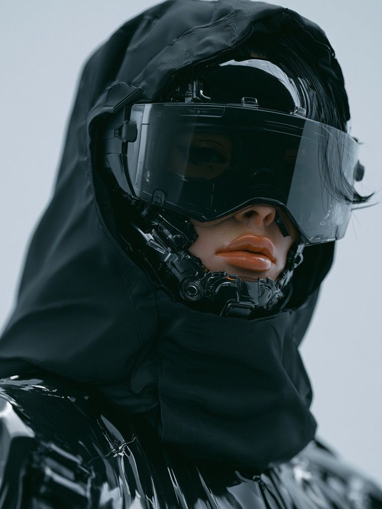 Cyberpunk Hooded Portrait Poster. poster detail